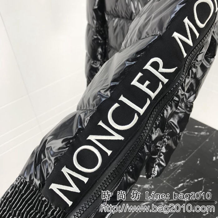 MONCLER蒙口 genius手臂拉鏈字母 黑色 植絨羽絨服 男女同款 ydi1515